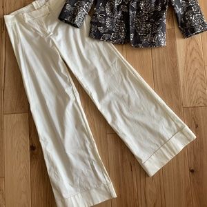 NWT H&M White/Wide-Leg pants w/ Cuff (S)